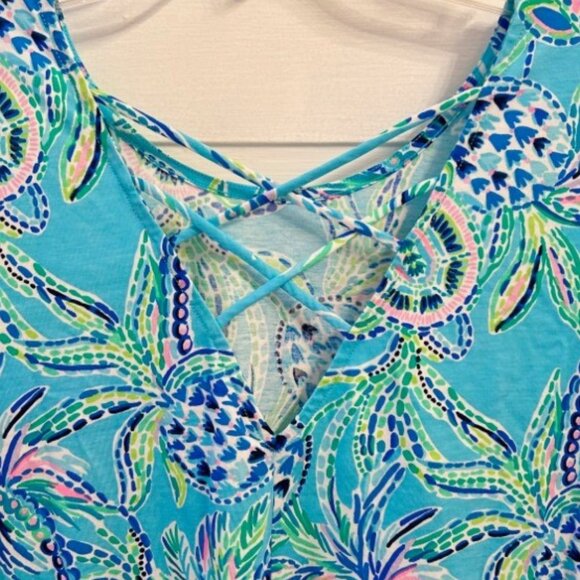Lilly Pulitzer Kimi Dress Bermuda Blue Turtle Size L - Picture 5 of 5